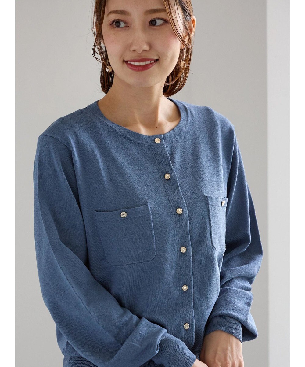 Te chichi ポケットデザインクルーネックカーディガン 