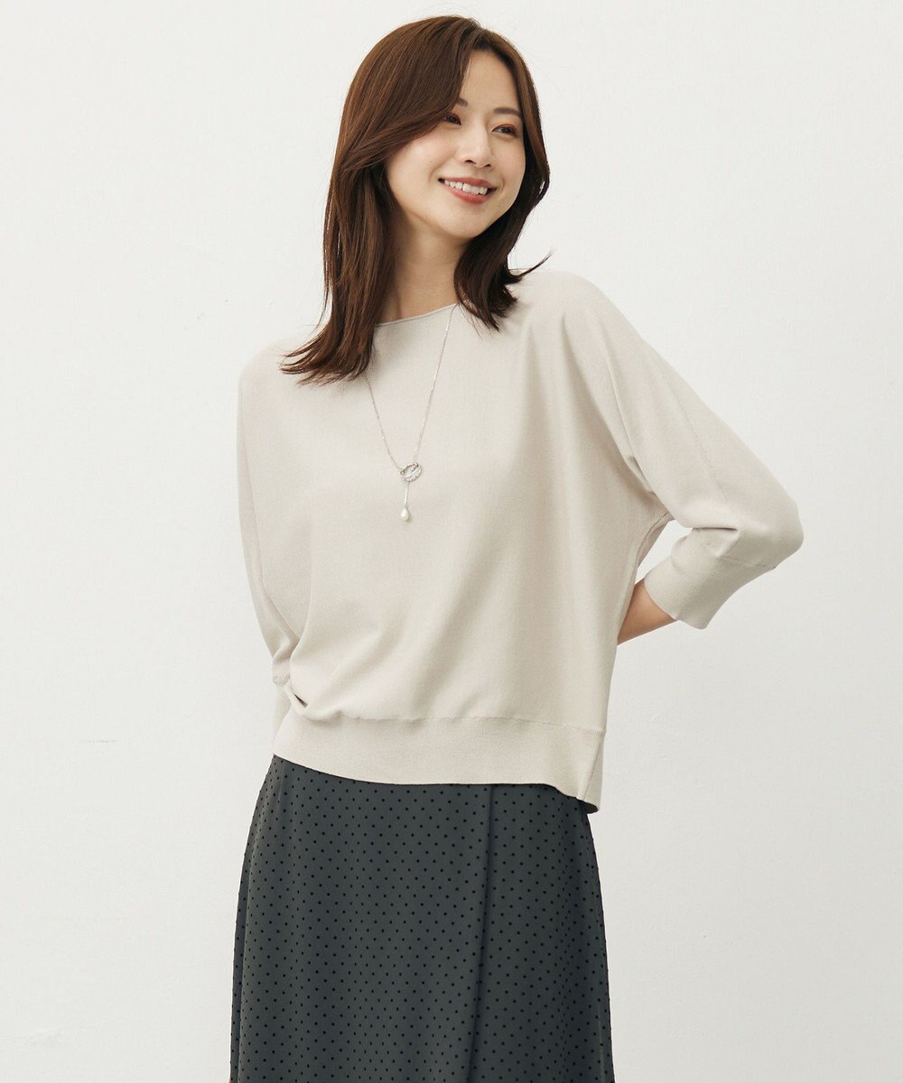 J.PRESS LADIES S 【WEB限定カラーあり・洗える・抗菌防臭】COTTON POLYESTER ドルマンスリーブ ニット 