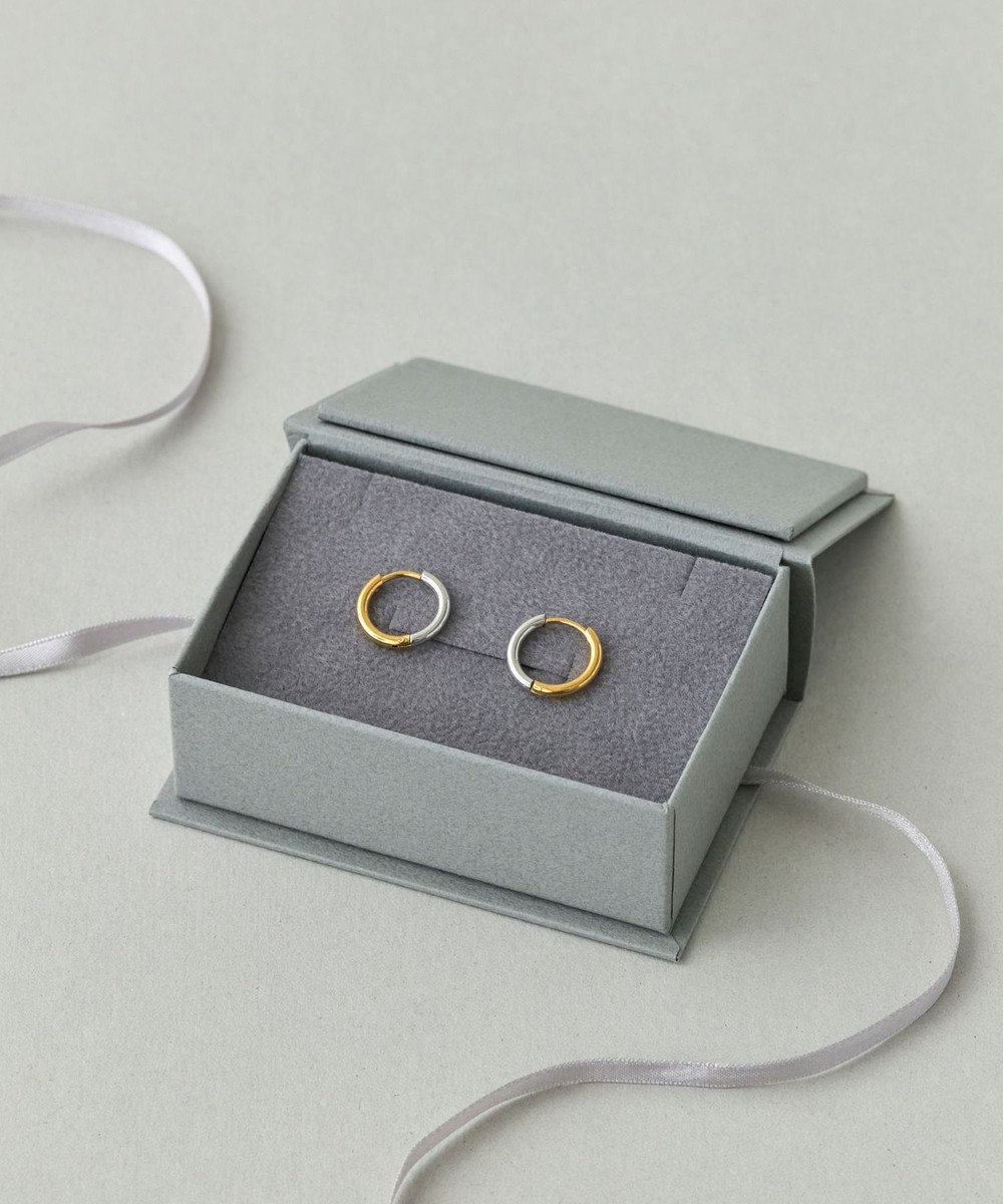 Phoebe 【金属アレルギー対応】ワンタッチメタルコンビピアス/サージカルステンレス 