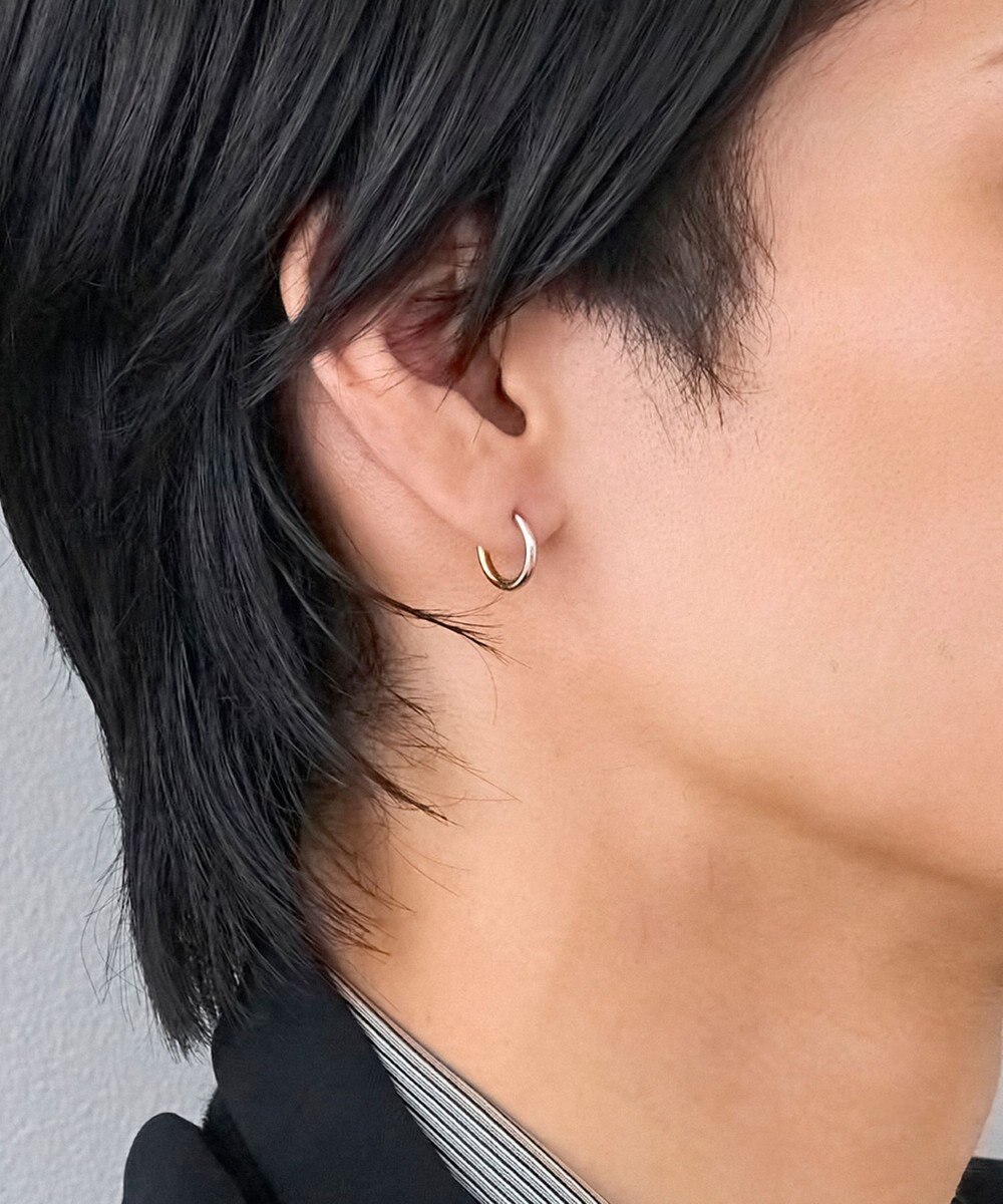 Phoebe 【金属アレルギー対応】ワンタッチメタルコンビピアス/サージカルステンレス 