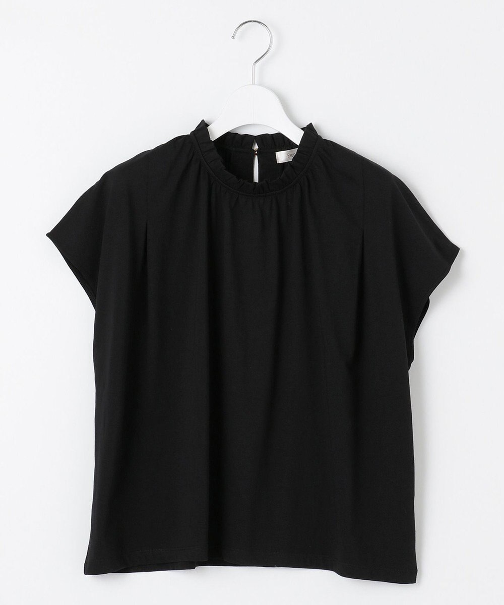 Feroux 【UVケア】スタンドネックフレンチスリーブ Tシャツ 