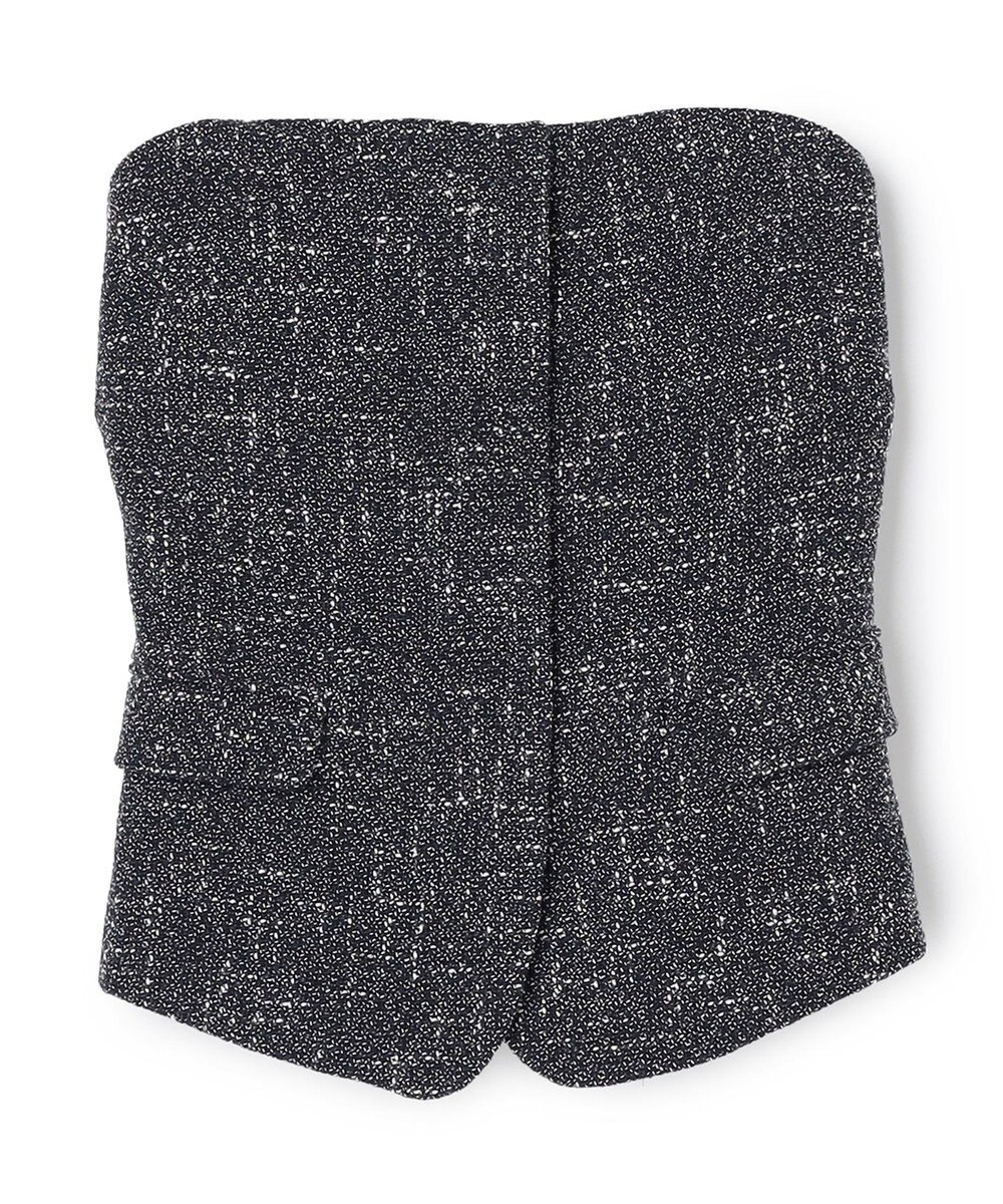 BEIGE， TRIPHANE / バックニットツイードビスチェ 