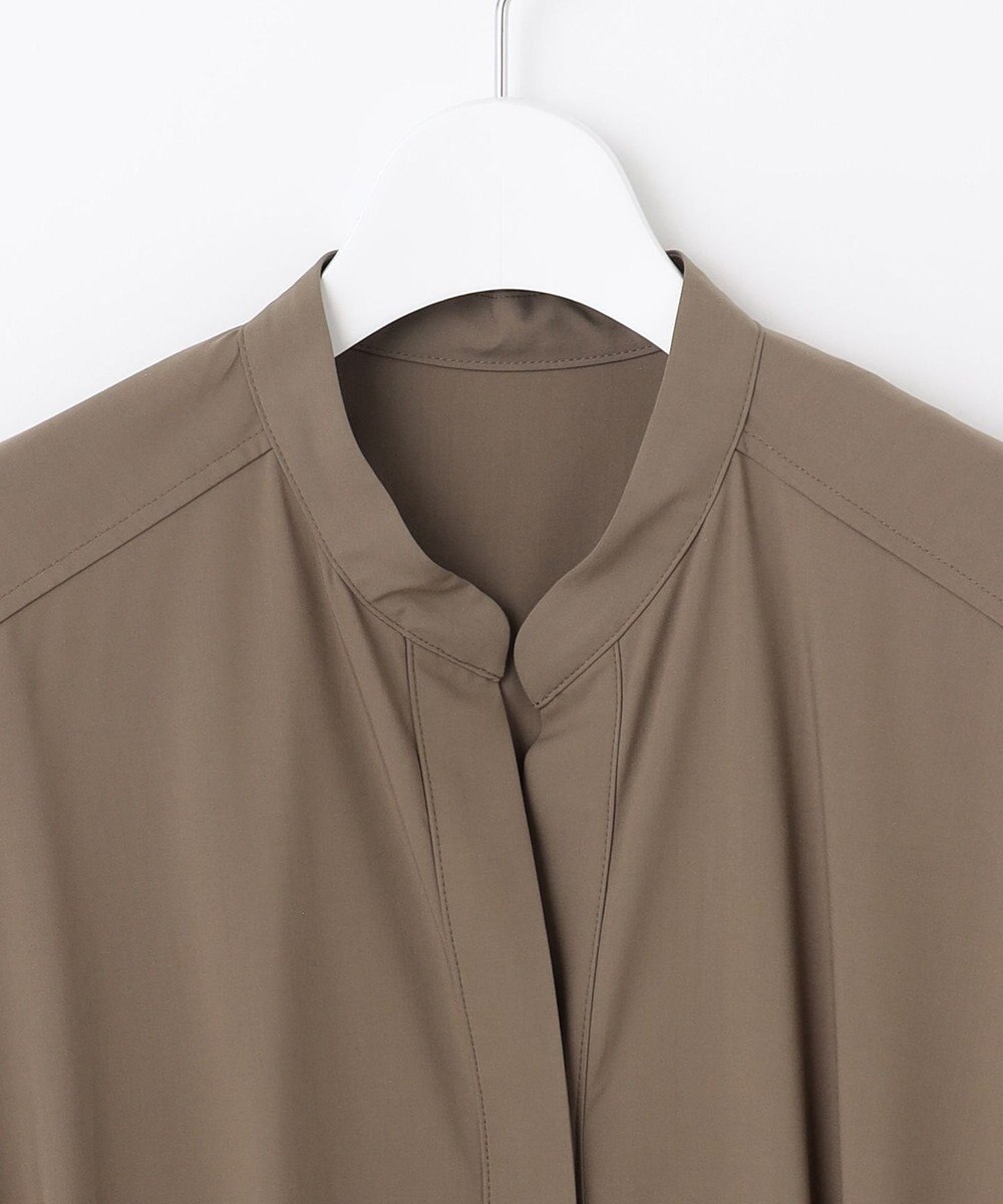 自由区 L 【洗える】ストレッチタイプライターシャツ ワンピース 