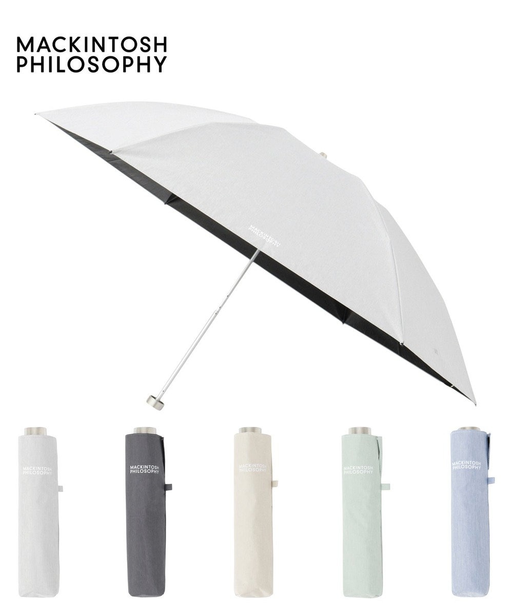 MOONBAT 【軽量】マッキントッシュ フィロソフィー 晴雨兼用日傘 折りたたみ傘 シャンブレー／遮光 遮熱 UV グレー