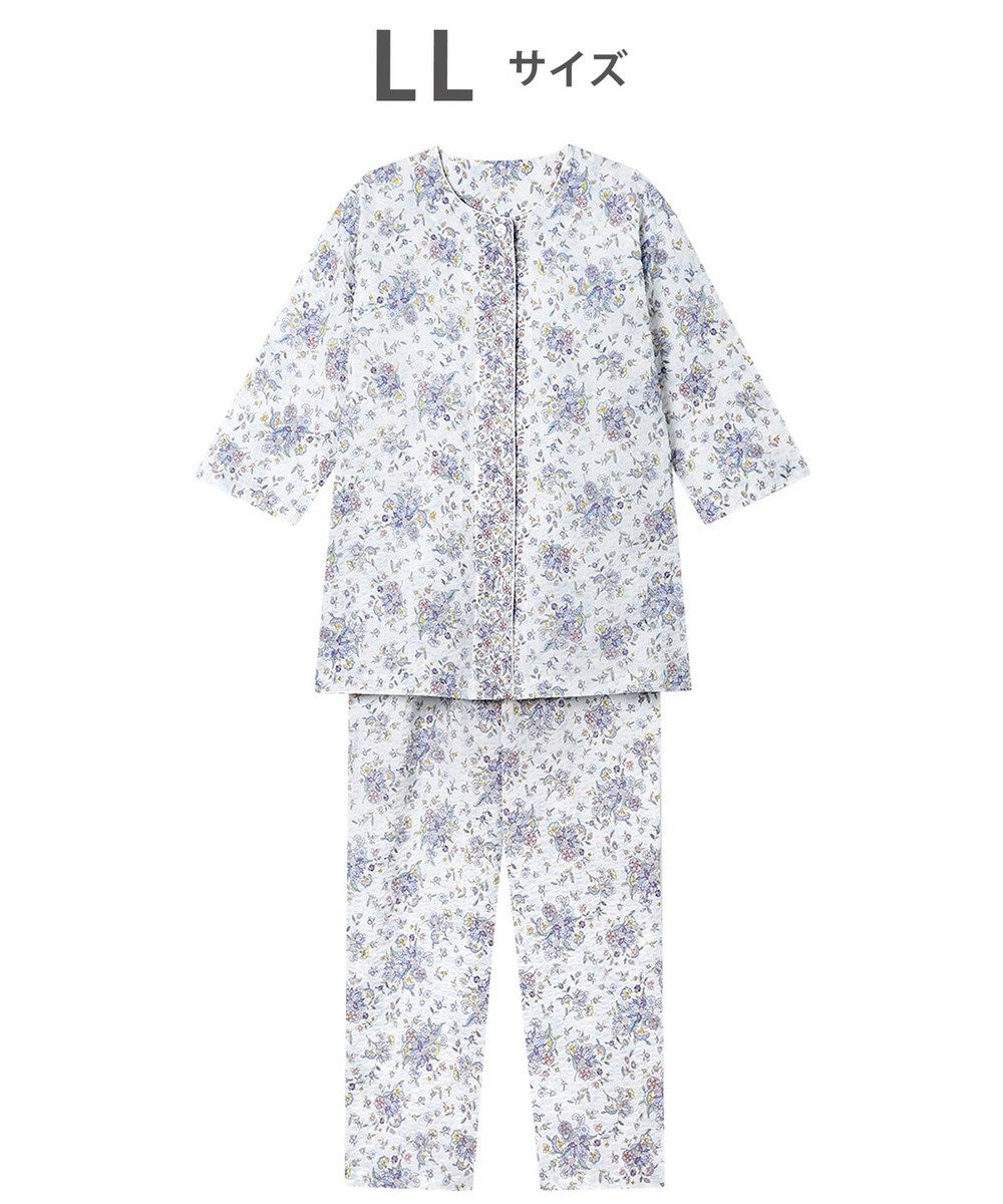 WACOAL パジャマ 7分袖 長袖 長ズボン 綿100%(本体) ローン素材 ミントン レディース NDT265 /ワコール 