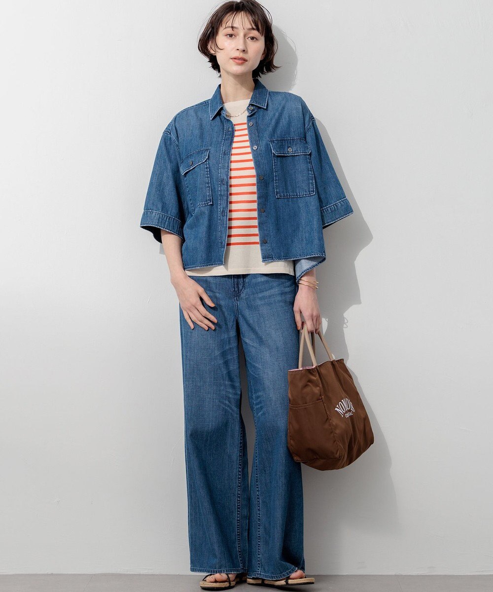 23区 【23区別注/WEB&一部店舗限定】NOMADIS SAC ストライプ ロゴ トートバッグ 