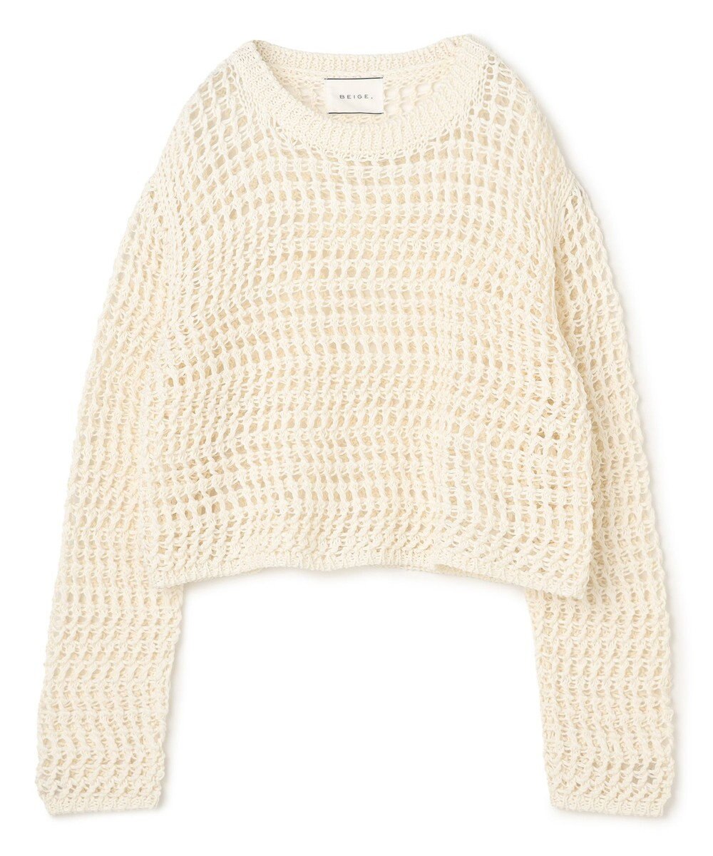 BEIGE， UVITE / コットンメッシュクロップドニット 