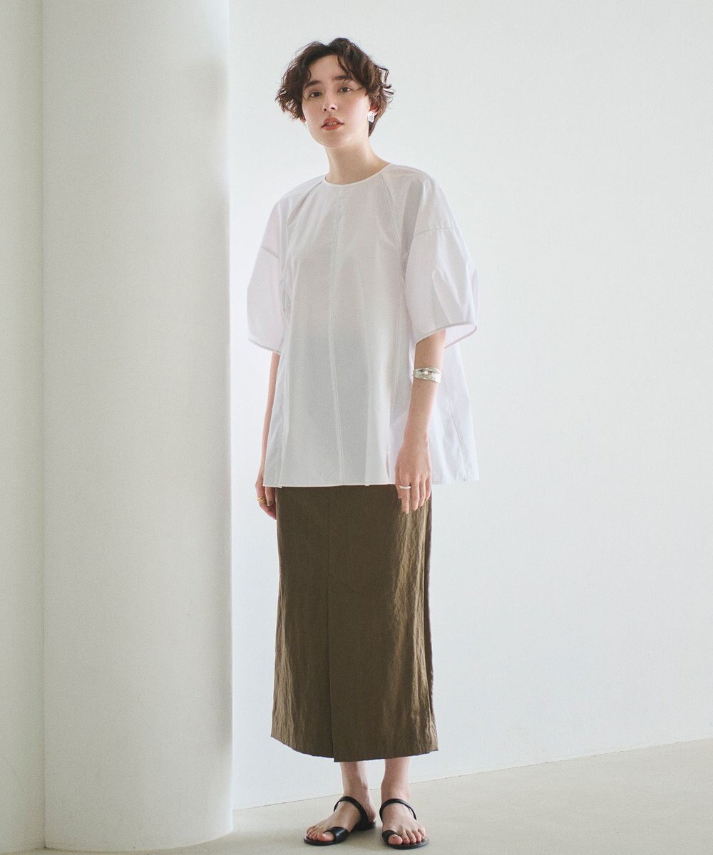 #Newans 【イージーケア】ラグランスリーブステッチブラウス 