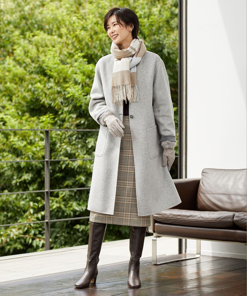 J.PRESS LADIES 【洗える】PL/Visストレッチチェック スカート 