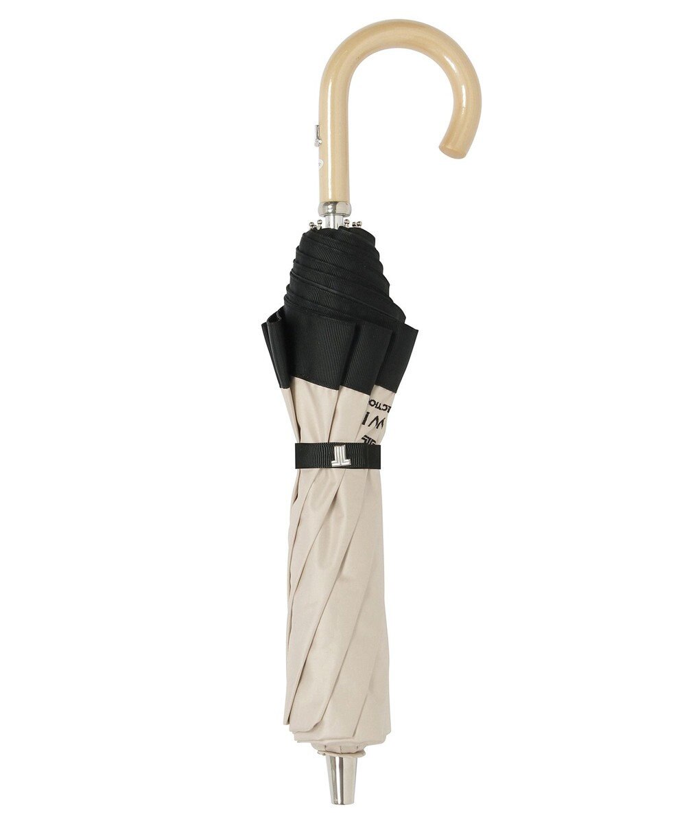 MOONBAT 【遮光/晴雨兼用日傘】LANVIN COLLECTION (ランバン コレクション)グログランリボン バイカラー 遮熱 UV 折りたたみ傘 楽折 