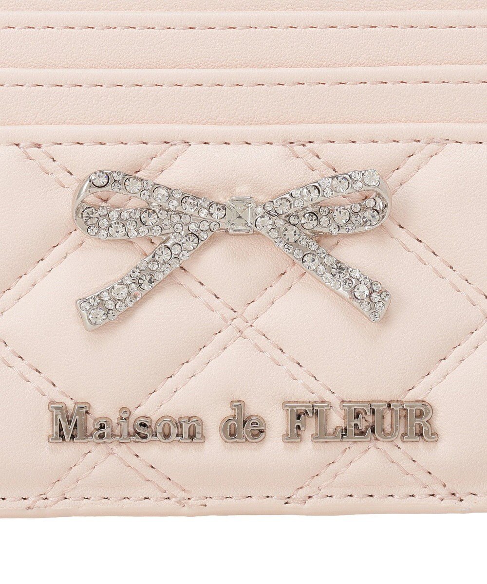 Maison de FLEUR リボンビジューキルティングカードケース 