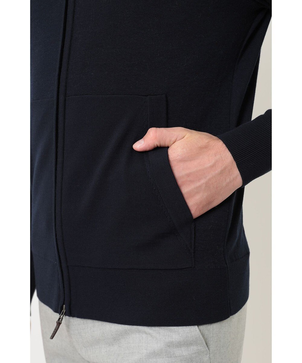 DAKS フード付きメリノウールカーディガン 