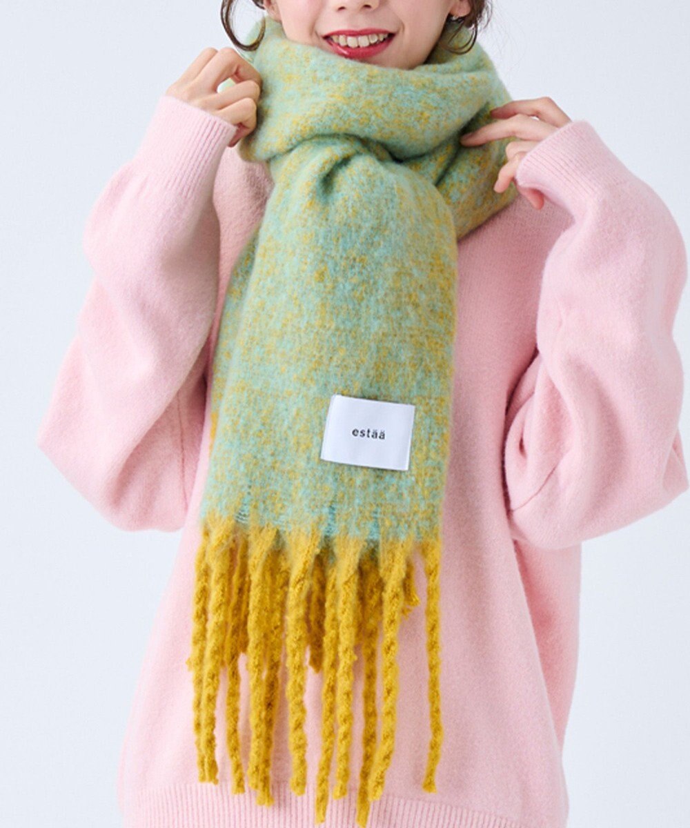 MOONBAT estaa ボリュームマフラー シャンブレー／手洗い可 