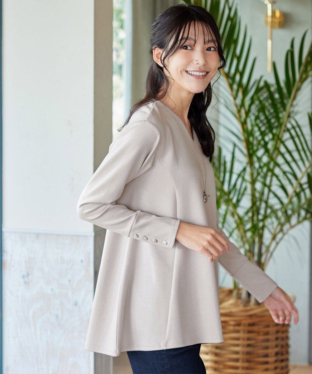 Tiaclasse 【洗える】【ふわもち美すふれ】フレアシルエットカットソー 