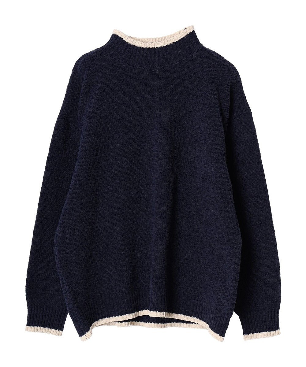 CRAFT STANDARD BOUTIQUE 洗えるモールニット配色プルオーバー 