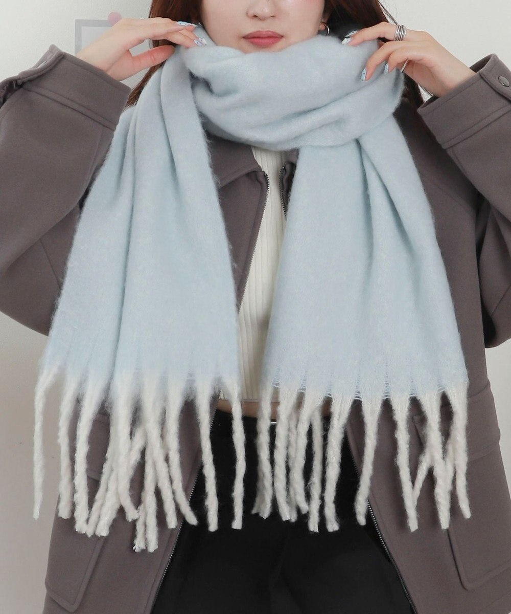 WEGO 【マフラー/ユニセックス着用】ワイドフリンジストール 