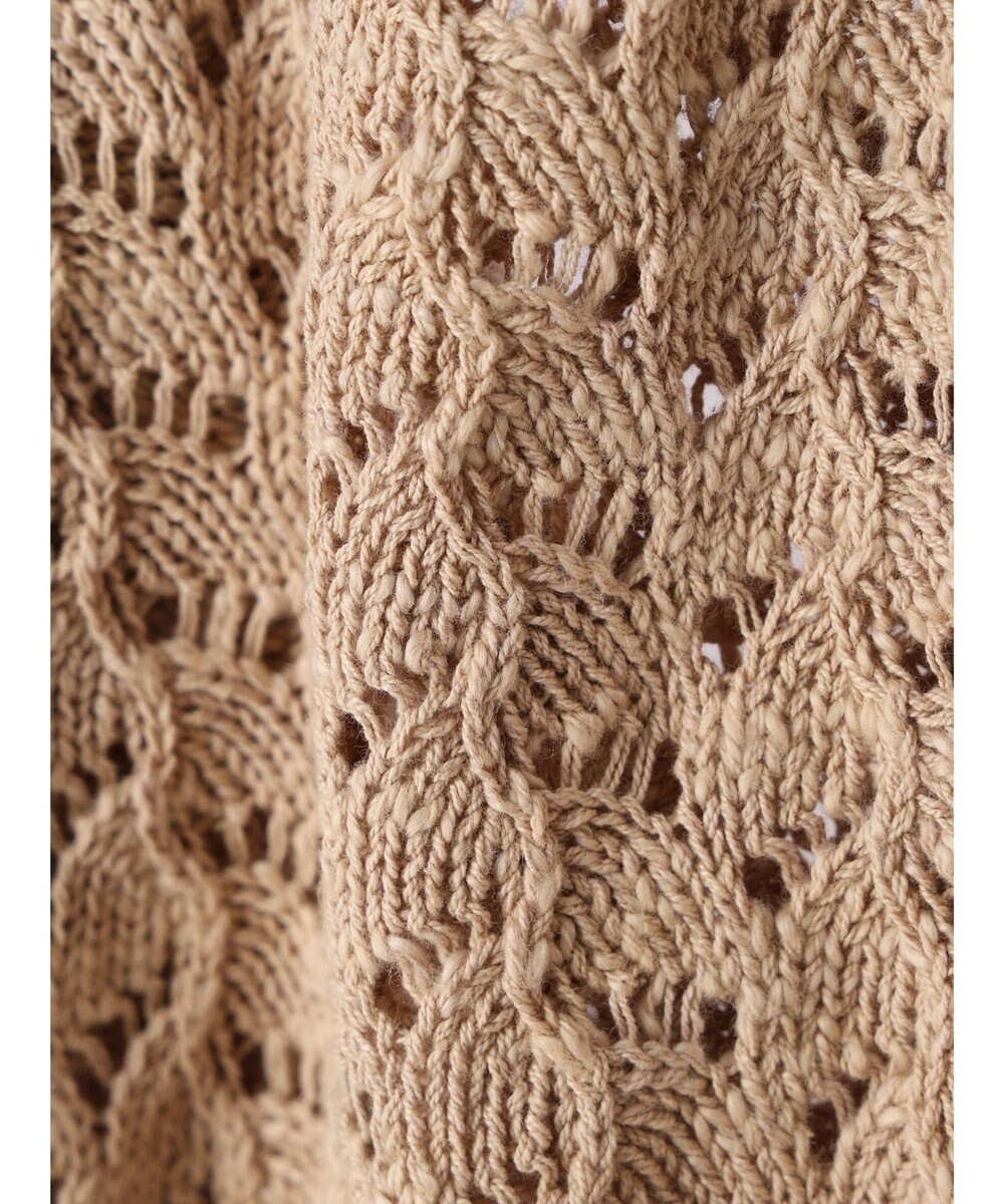 earth music&ecology スラブコットンレース編みカーディガン 