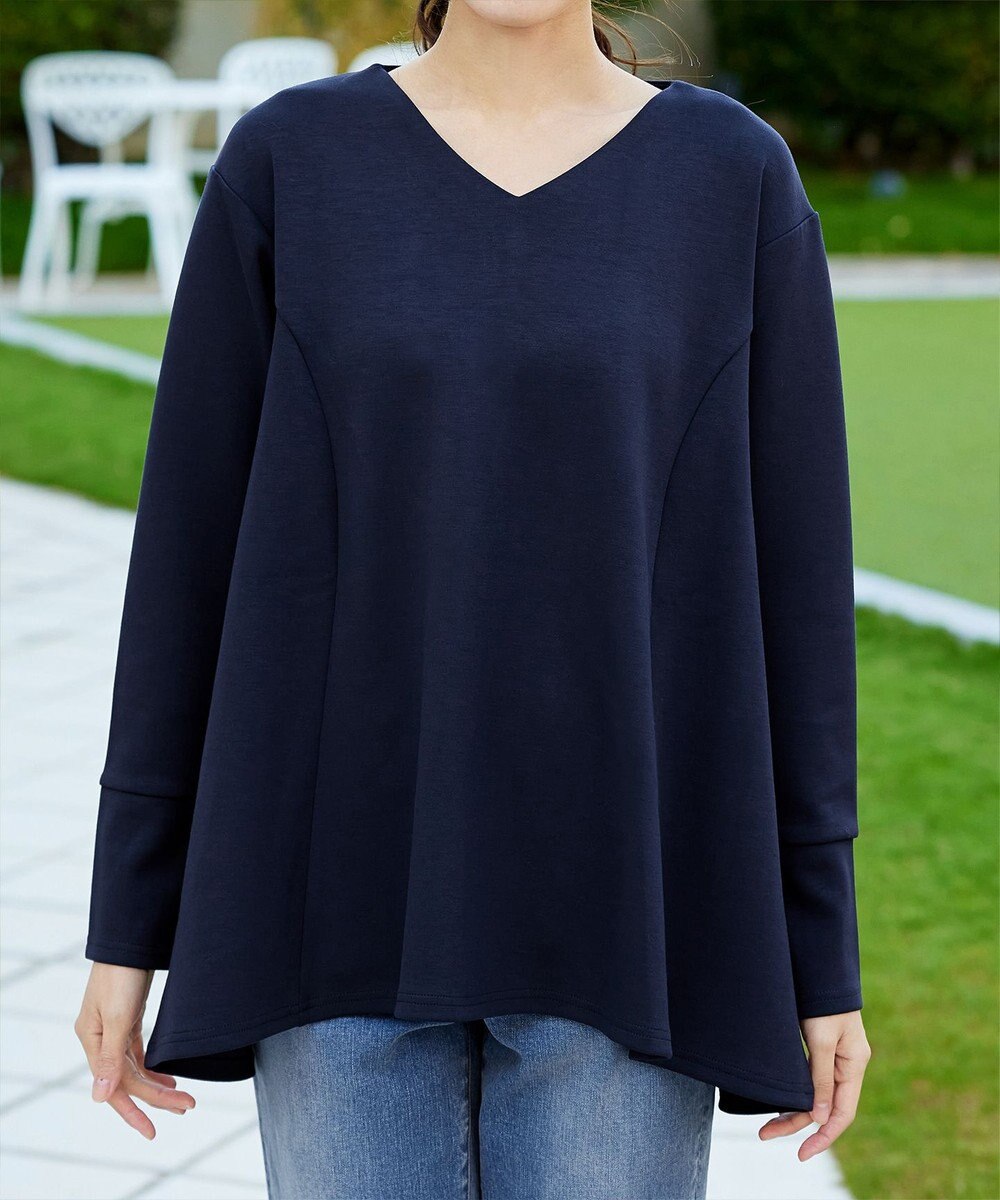 Tiaclasse 【洗える】【ふわもち美すふれ】フレアシルエットカットソー 