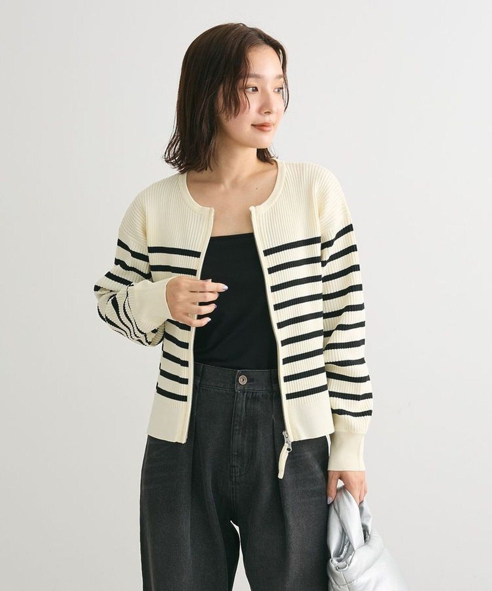 Green Parks ＺＩＰ付きニットカーディガン 