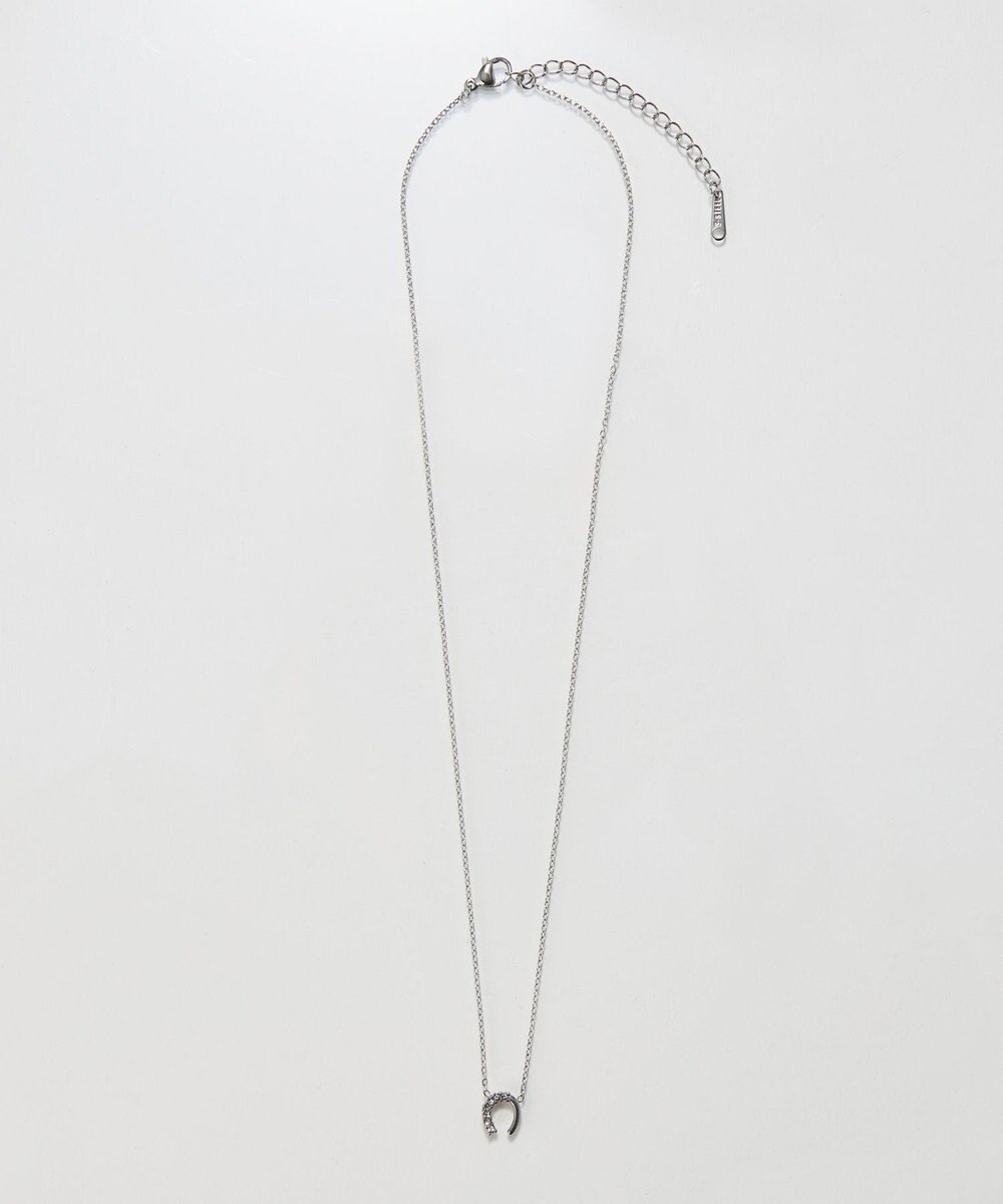 Phoebe 〈金属アレルギー対応〉グロッシーミニホースシューネックレス　シルバー　ステンレス/馬蹄/蹄鉄/ラッキーモチーフ/ギフト/プレゼント 