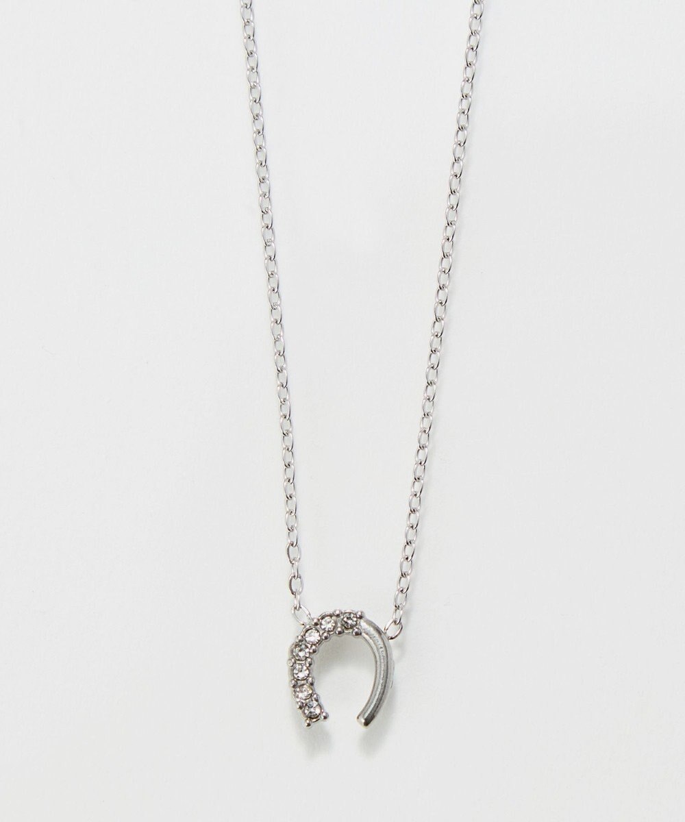 Phoebe 〈金属アレルギー対応〉グロッシーミニホースシューネックレス　シルバー　ステンレス/馬蹄/蹄鉄/ラッキーモチーフ/ギフト/プレゼント 