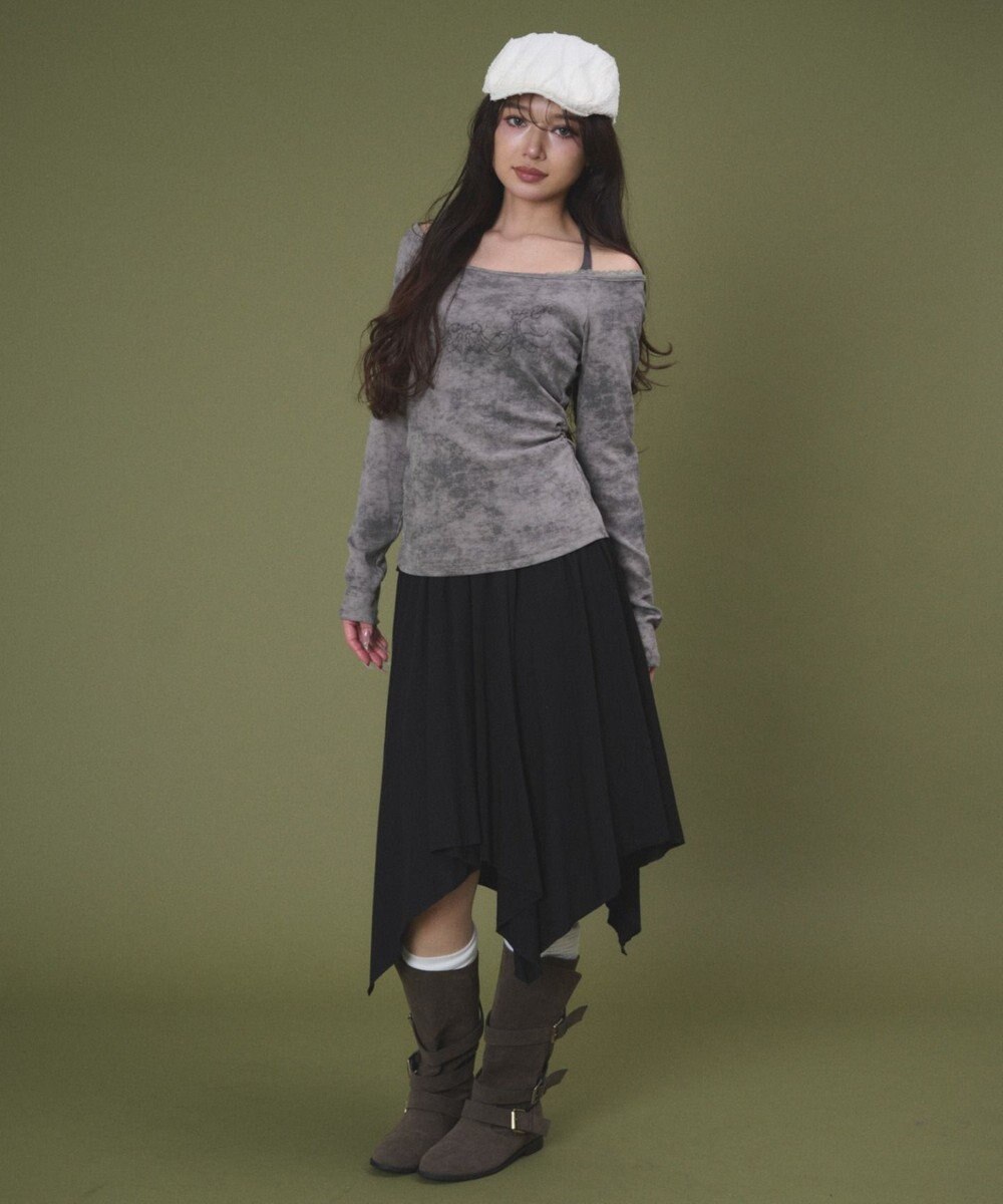 WEGO グラフィックオフショルレーストップ 