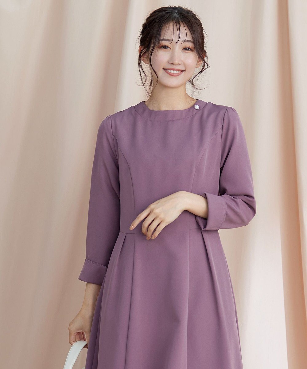 Tiaclasse 【ダブルストレッチ・洗える】フレアワンピース 