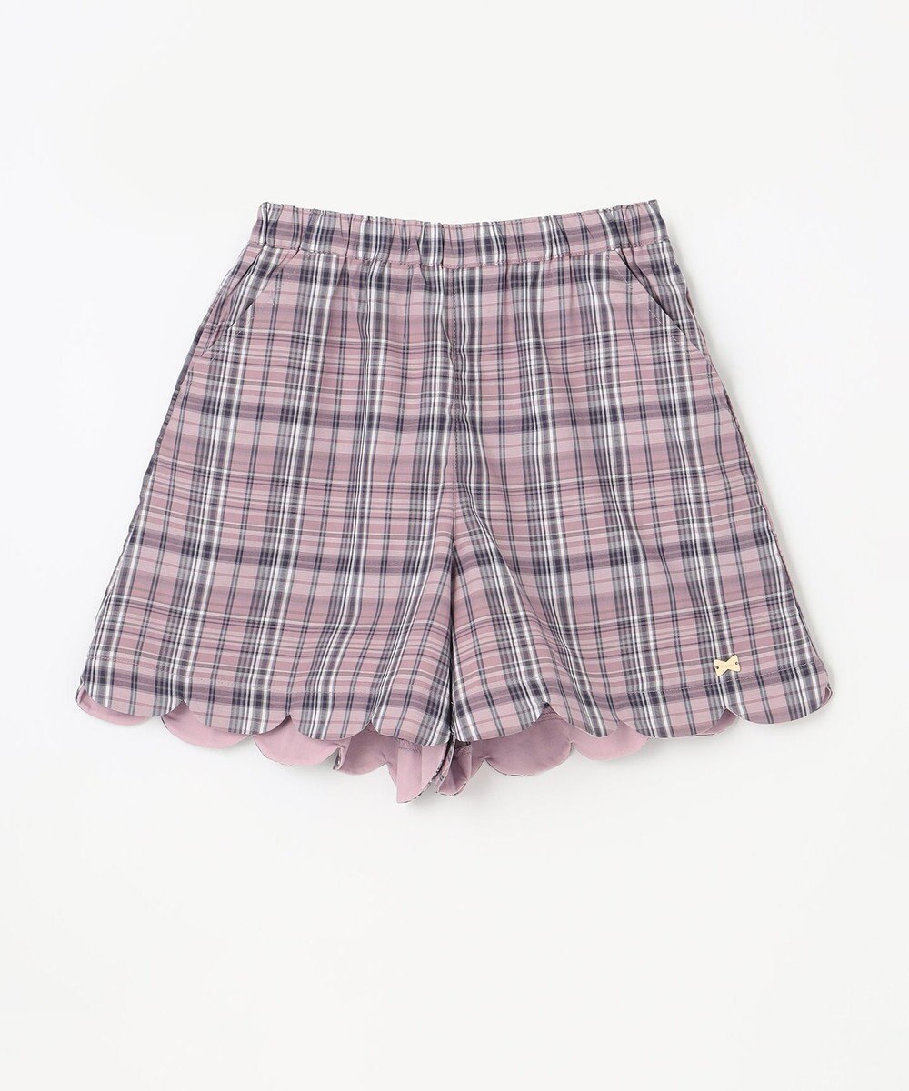 ANY KIDS 裾 スカラップ チェック パンツ 