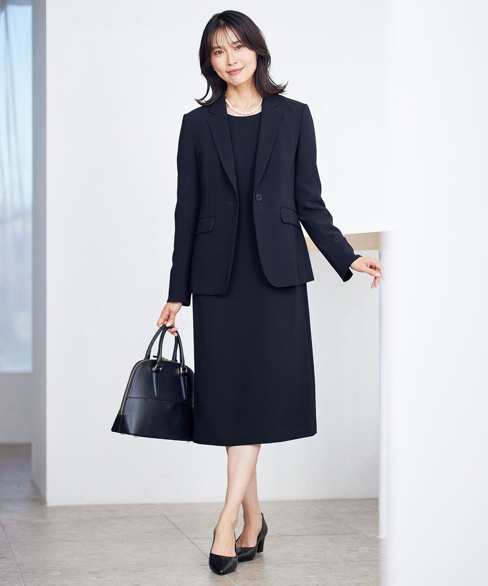 23区 【洗える】トリアセダブルジョーゼット ワンピース 