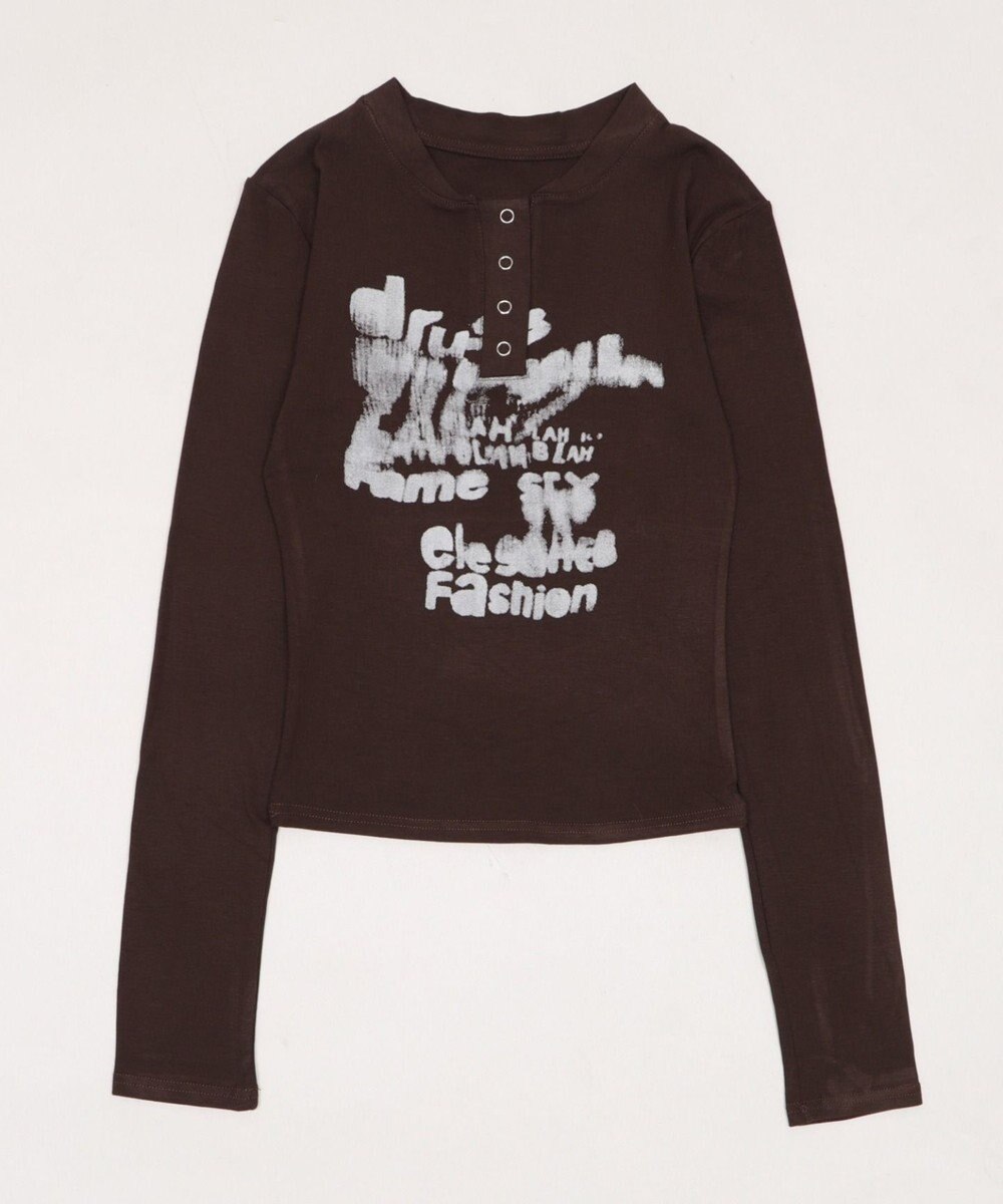 WEGO ヘンリーネックロゴトップ 