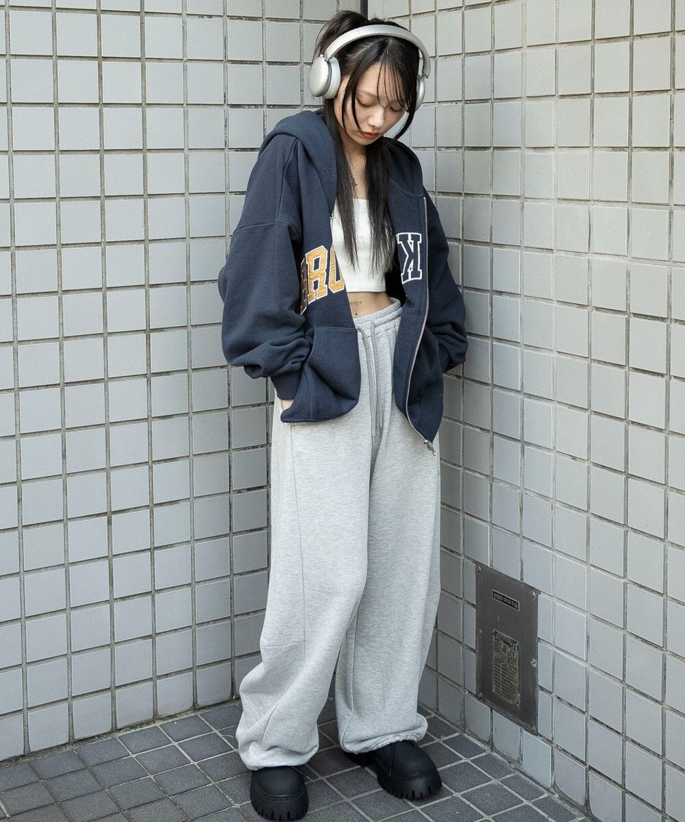 WEGO グラフィックBIGZIPパーカー 