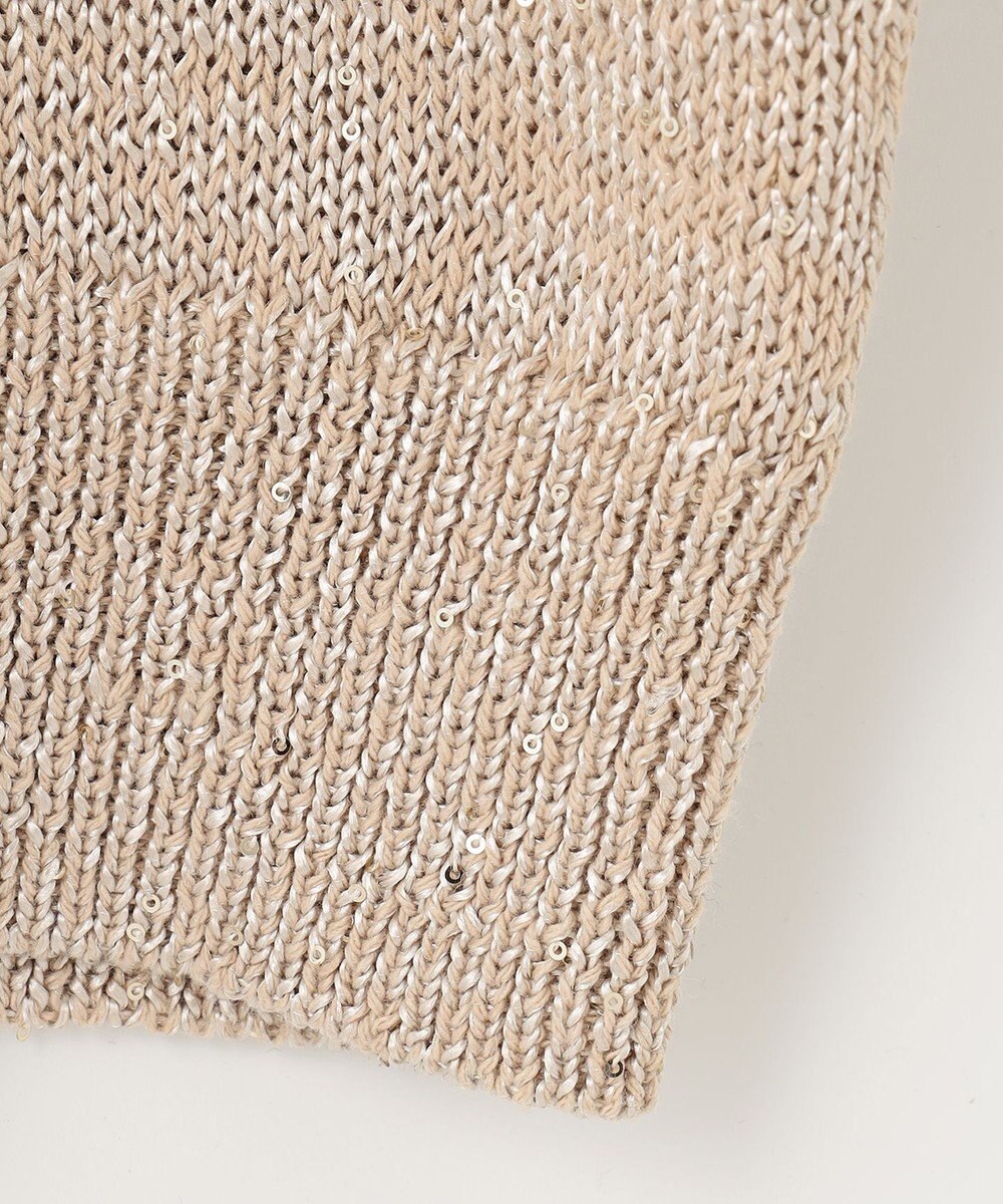 自由区 L 【洗える】スパングルニット Vネックニット 