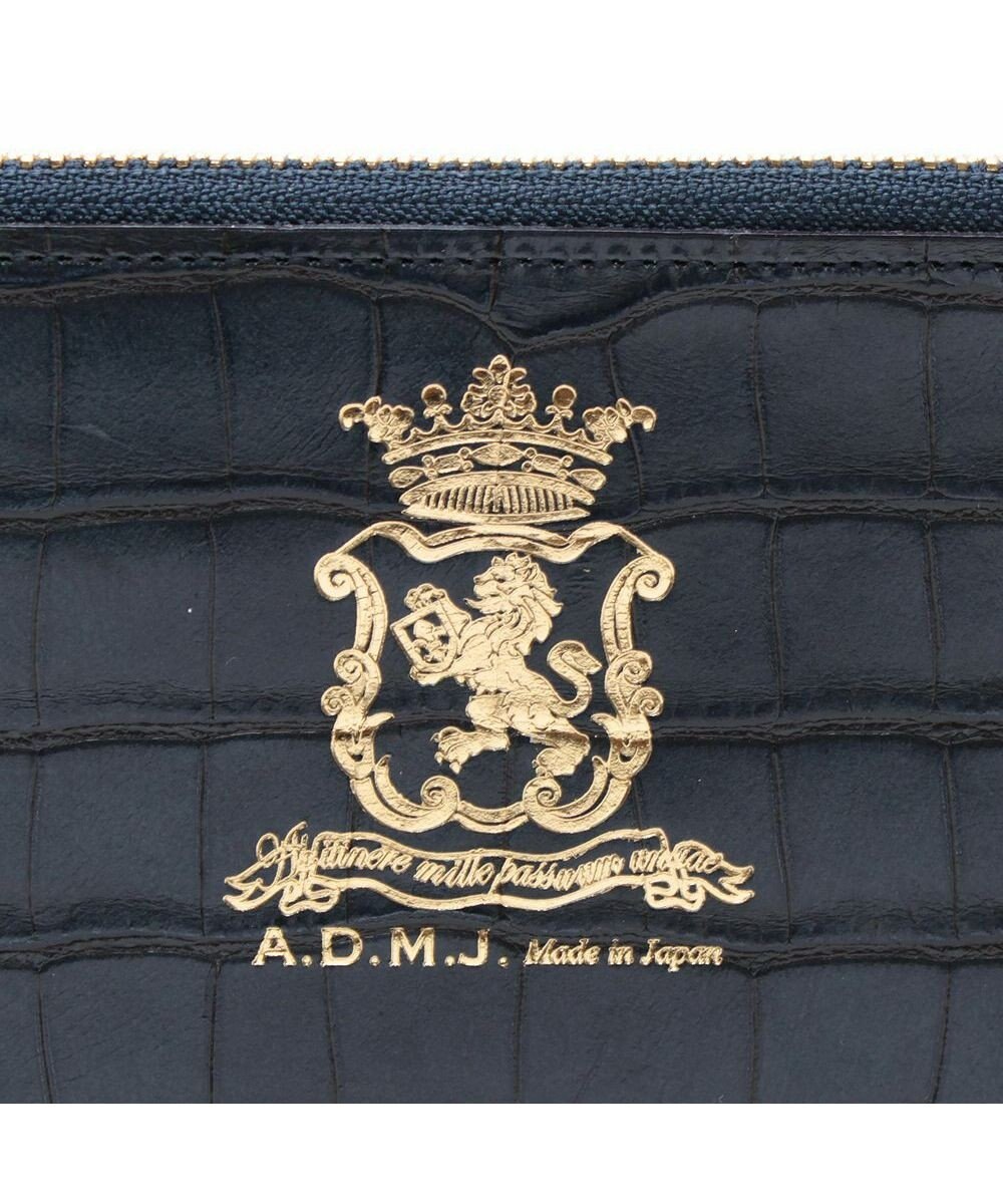 A.D.M.J. 【牛革】クロコ型押しオーガナイザーパース 