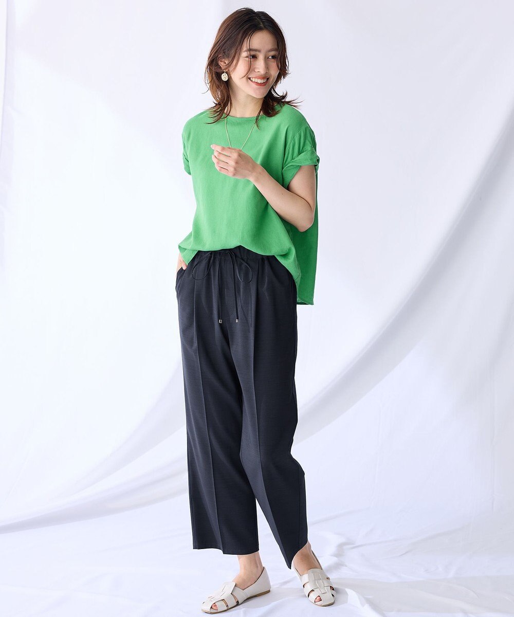 ANY 【手洗い可】ヨーロピアンリネンツイストスリーブブラウス 