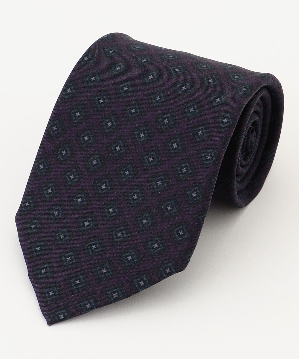 J.PRESS MEN オーバーダイ小紋ハンドプリント ネクタイ 