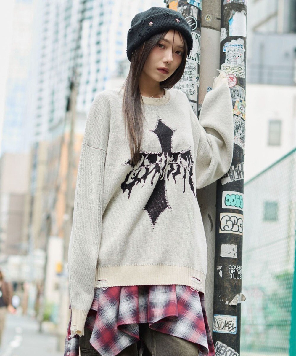 WEGO ダメージジャガードプルオーバー 