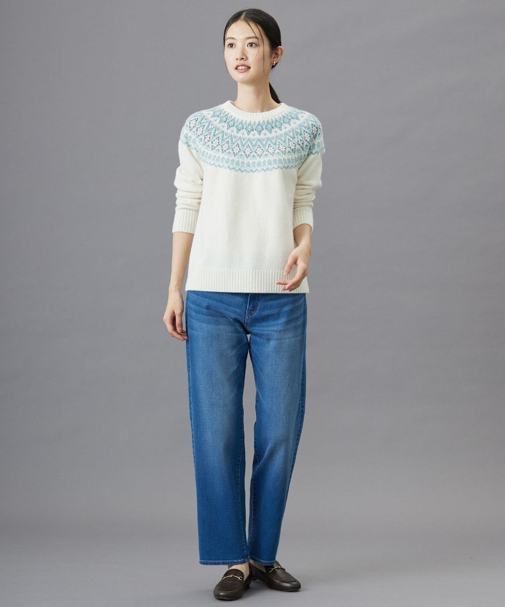 J.PRESS LADIES 【WEB限定カラーあり・洗える】FAIR ISLE ラウンドネック ニット 