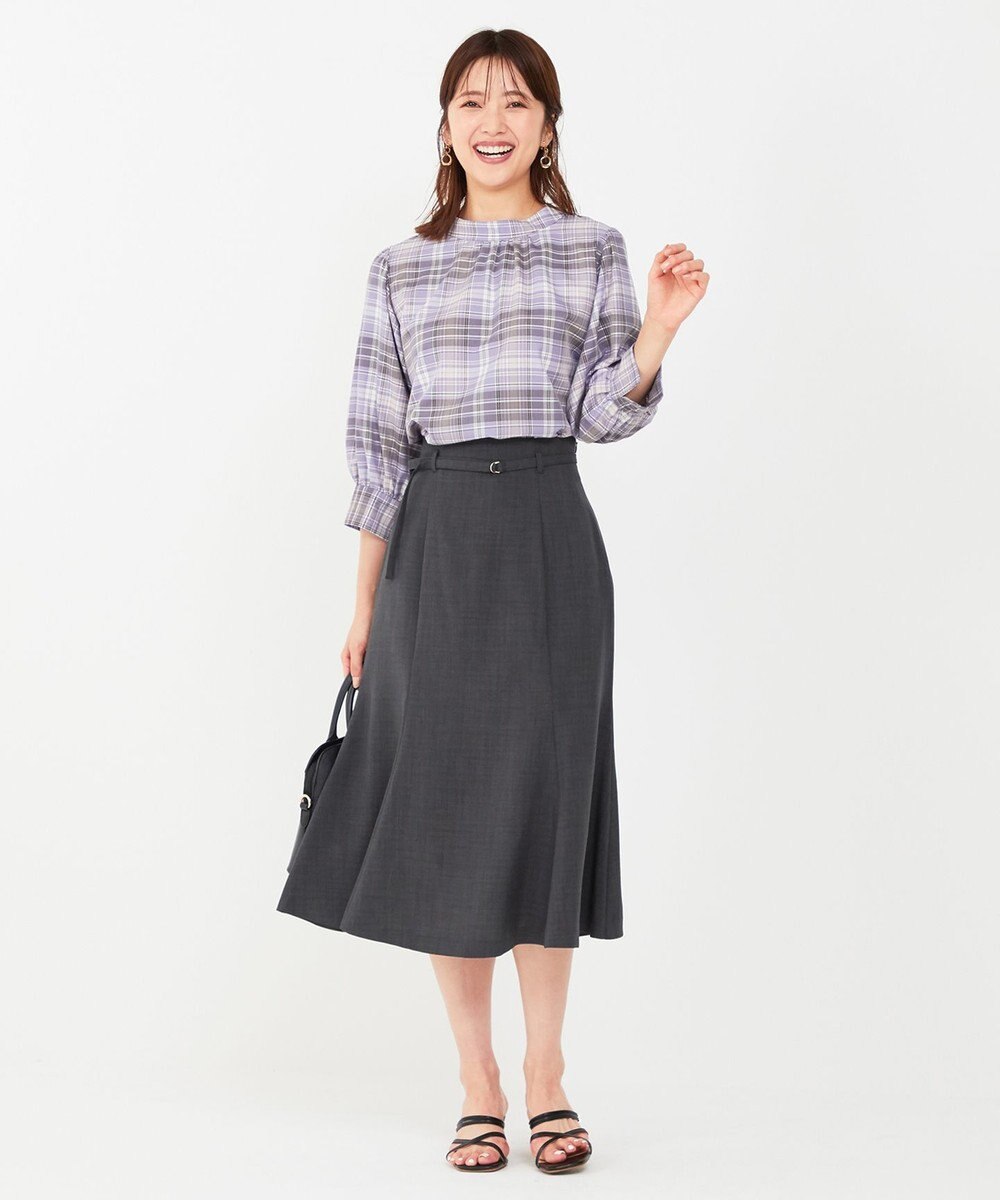 ANY SIS S 【洗える】ソフトチェック ブラウス 