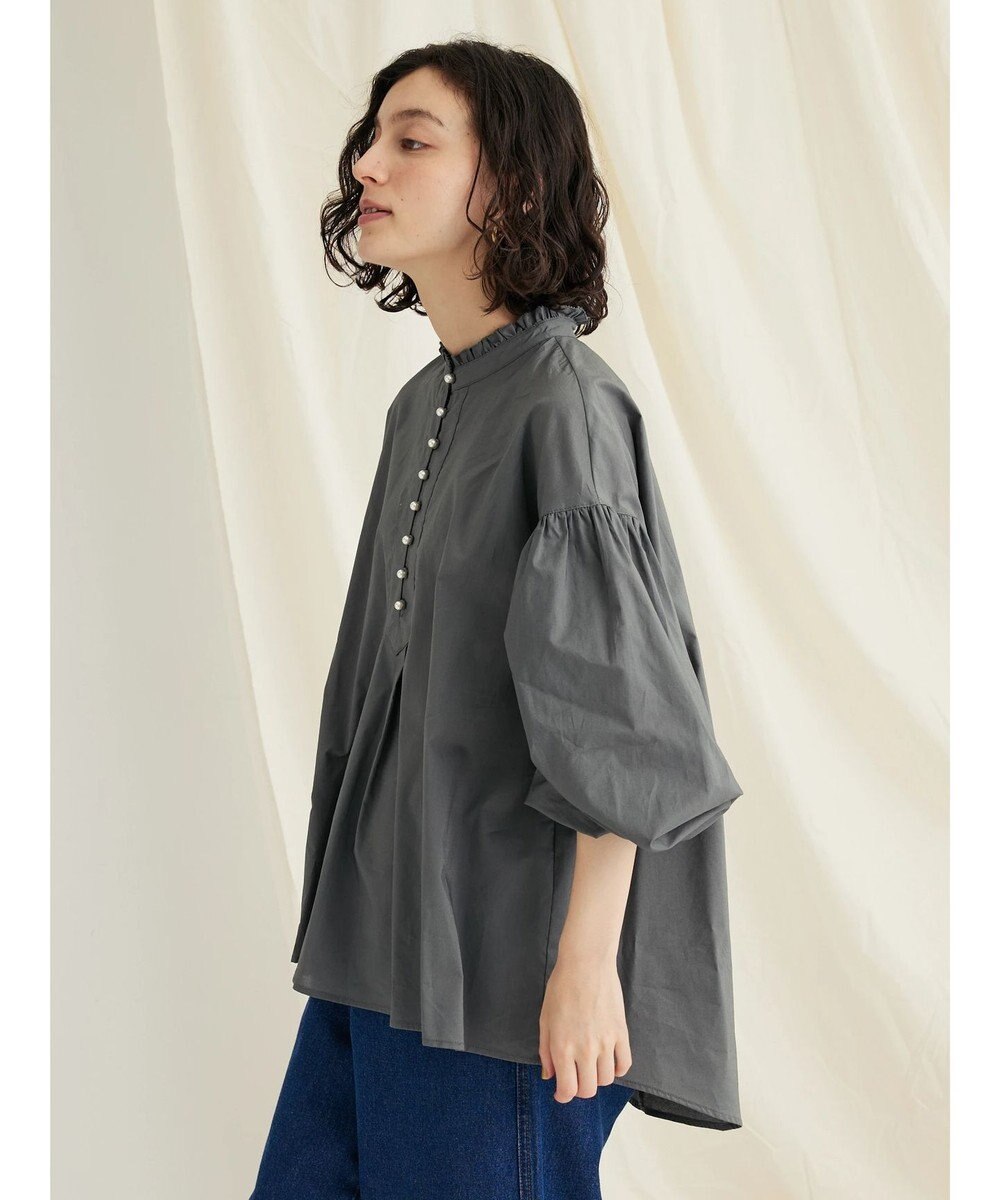 CRAFT STANDARD BOUTIQUE パールボタンピコフリルブラウス 