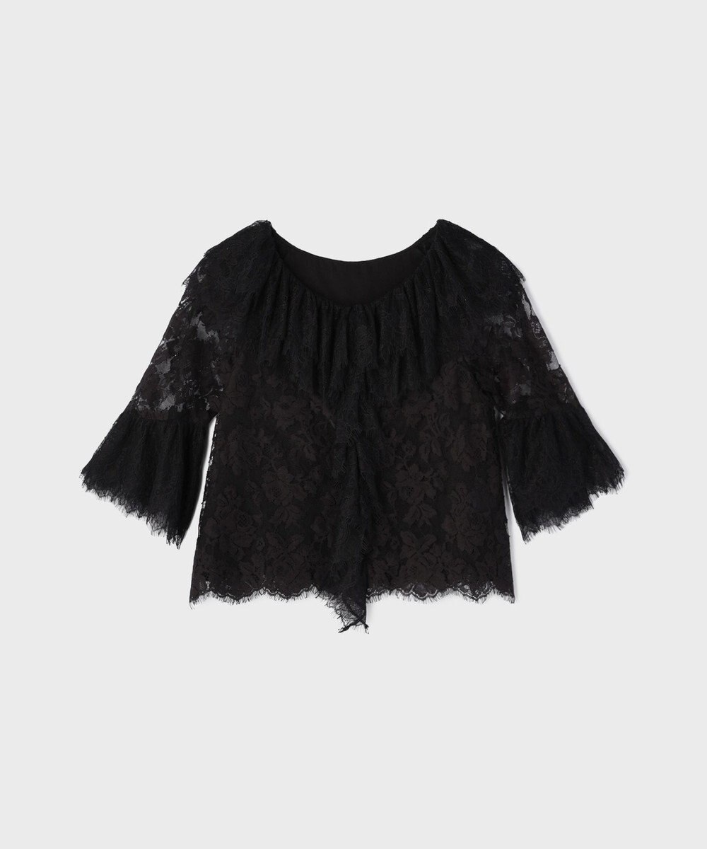 GRACE CONTINENTAL レースコンビフリルブラウス 