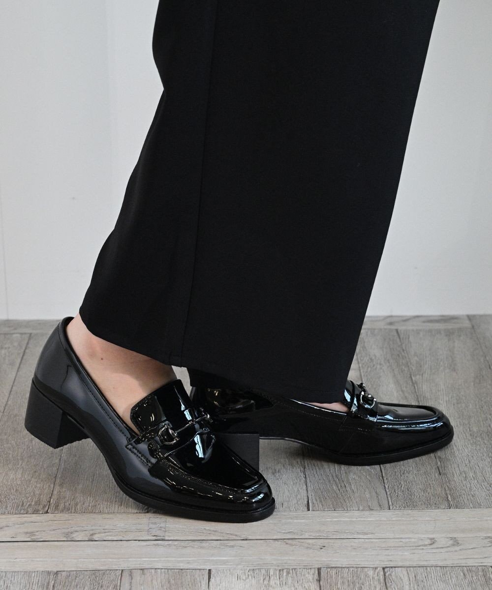 APOM イタリアンレザー ブロックヒールビットローファー45 