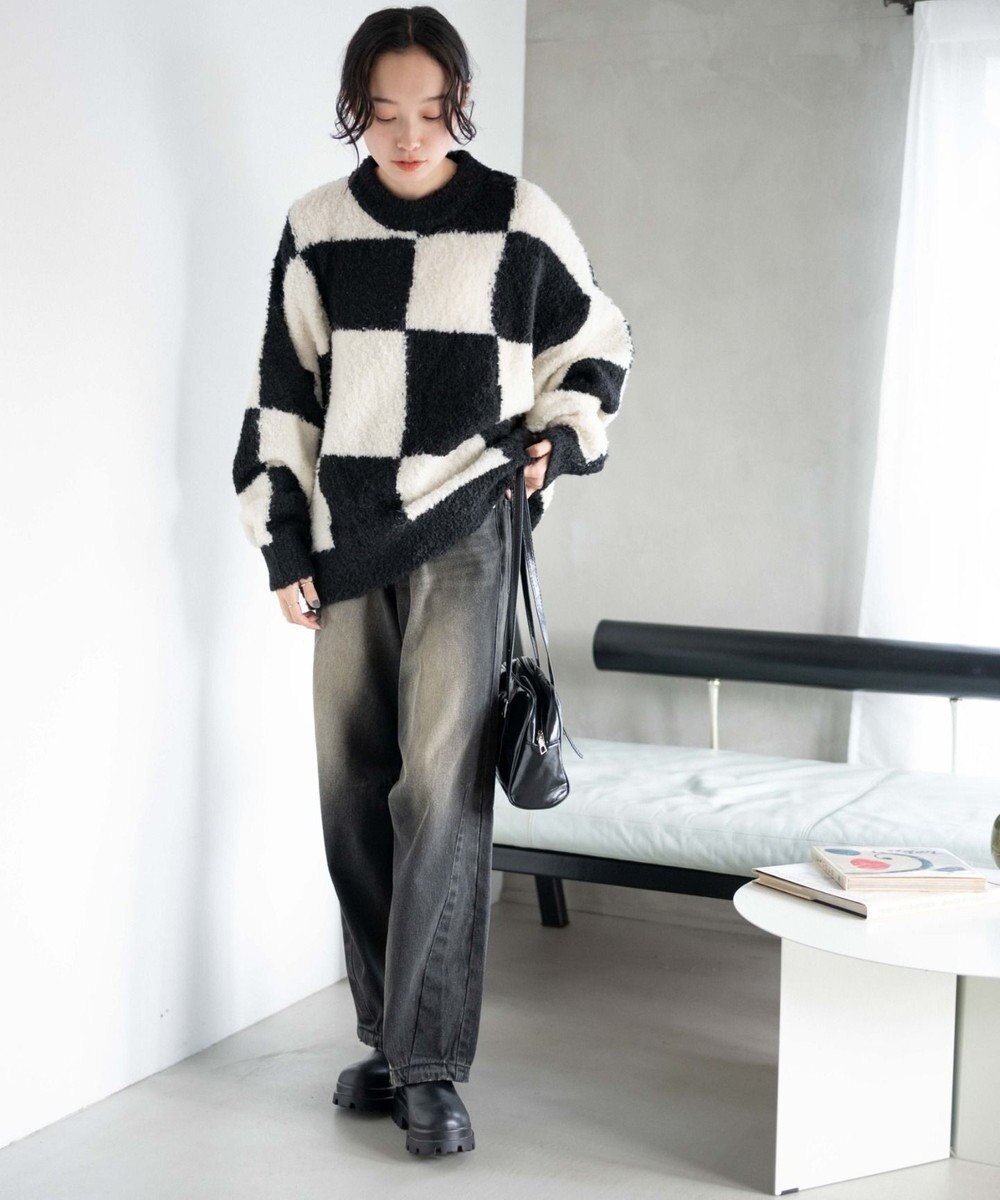 WEGO 幾何学柄ニットプルオーバー 