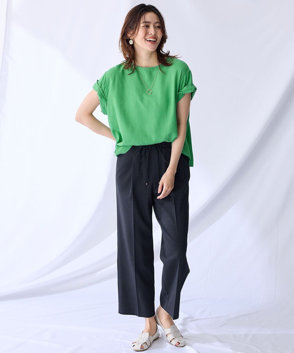 ANY 【手洗い可】ヨーロピアンリネンツイストスリーブブラウス 