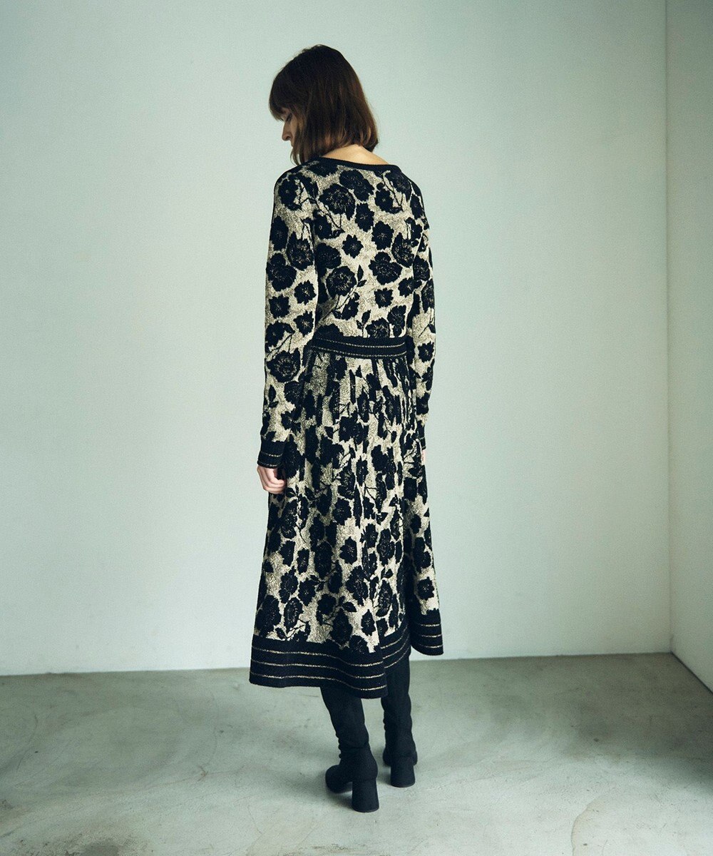 GRACE CONTINENTAL フローラルラメニットトップ 