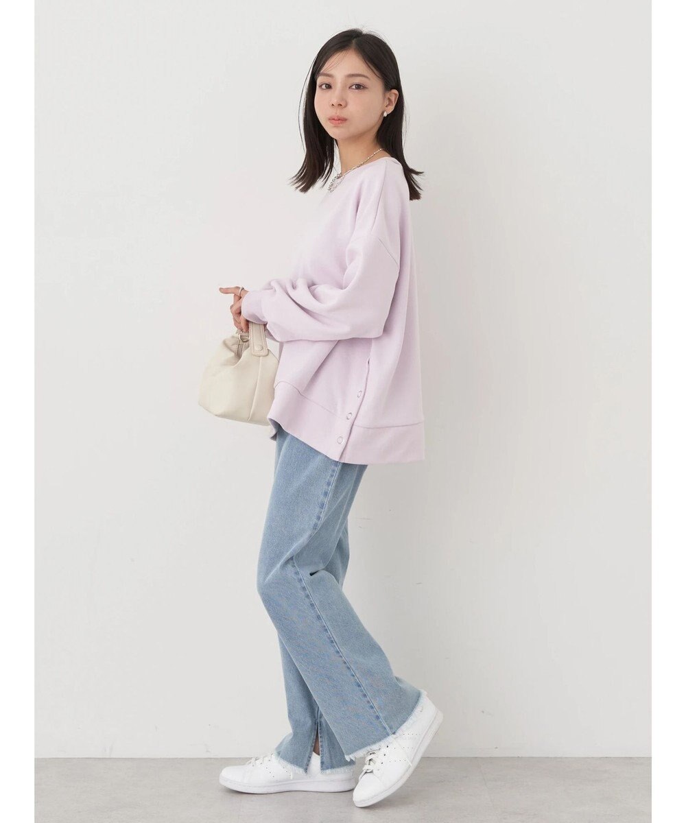 earth music&ecology サイドボタンダンボールプルオーバー 