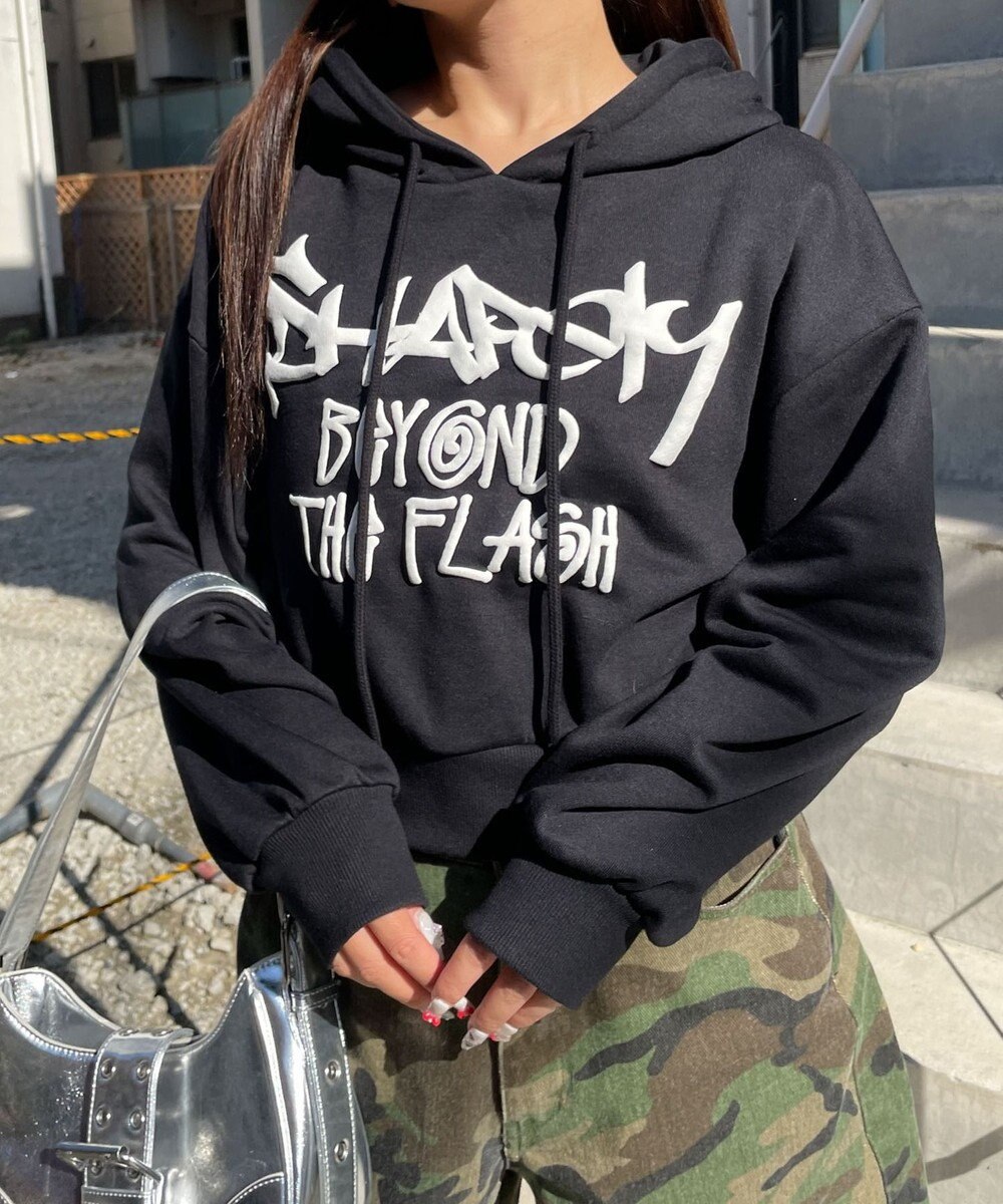 WEGO ハンドライティングショートパーカー 