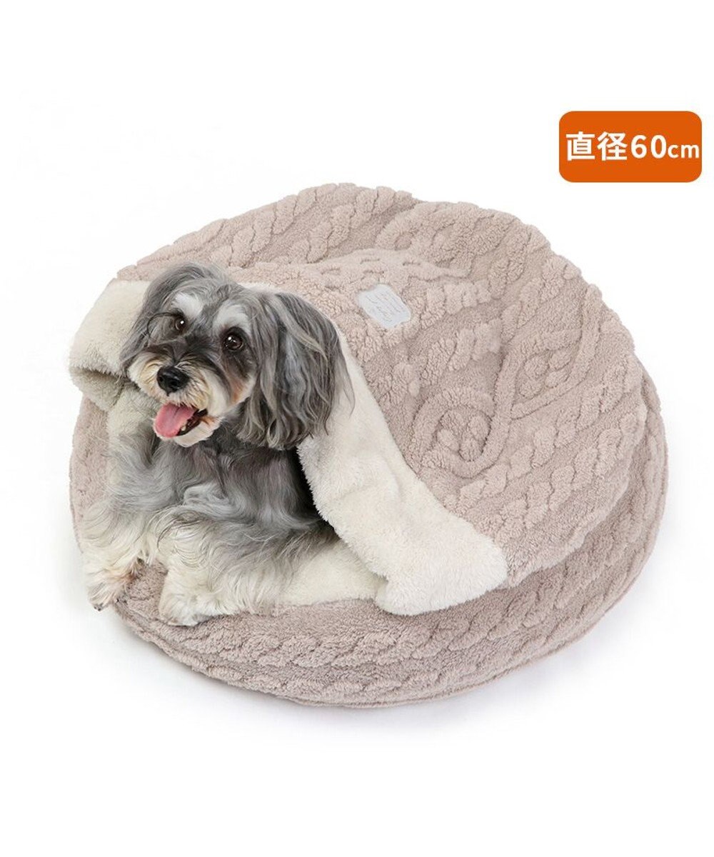 PET PARADISE ペットパラダイス 丸型寝袋 遠赤外線 《アラン柄》 60cm 