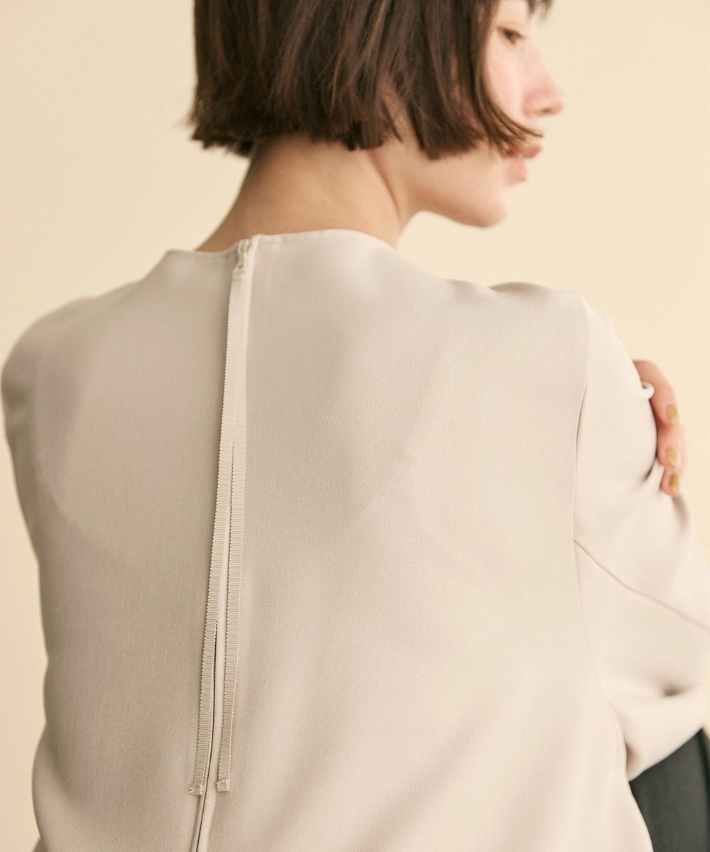 #Newans 【洗濯機可】シャーリングカフスパウダリーブラウス 