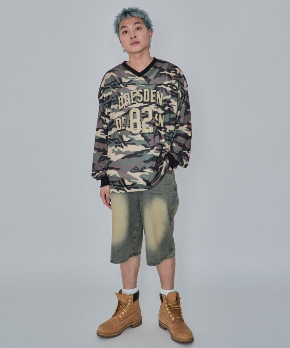 WEGO 【ユニセックス着用ITEM/MLサイズ展開】カモフラナンバリングホッケーT（LS） 