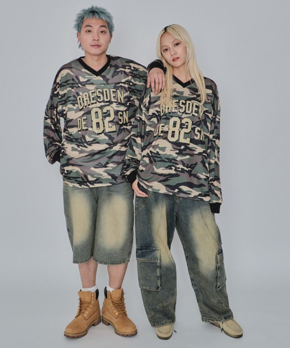 WEGO 【ユニセックス着用ITEM/MLサイズ展開】カモフラナンバリングホッケーT（LS） 